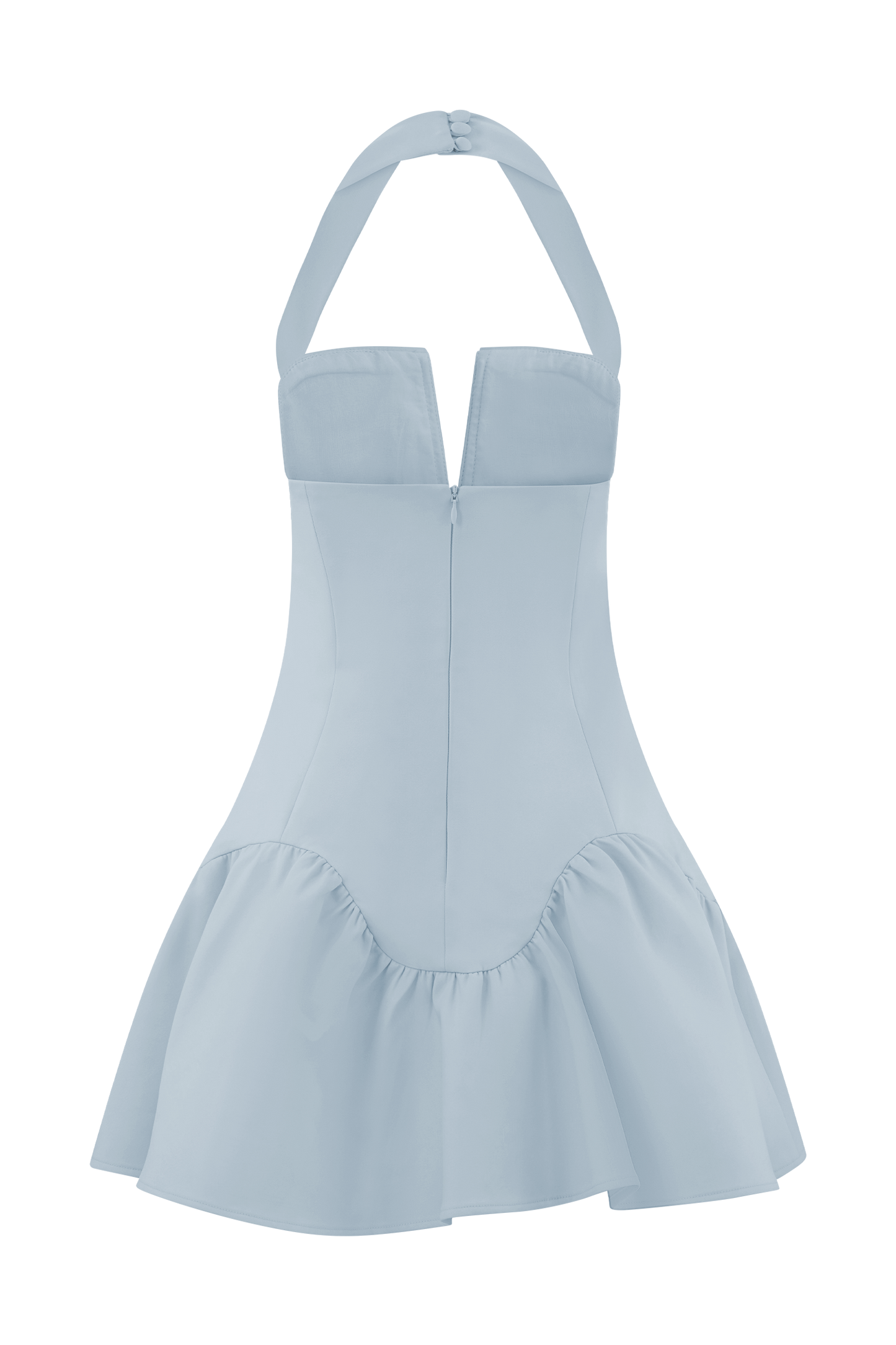 Calipso Halter Mini Elbise - Peygamber Çiçeği Mavisi
