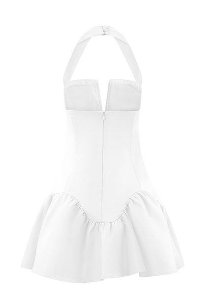 Calipso Halter Mini Elbise - Beyaz