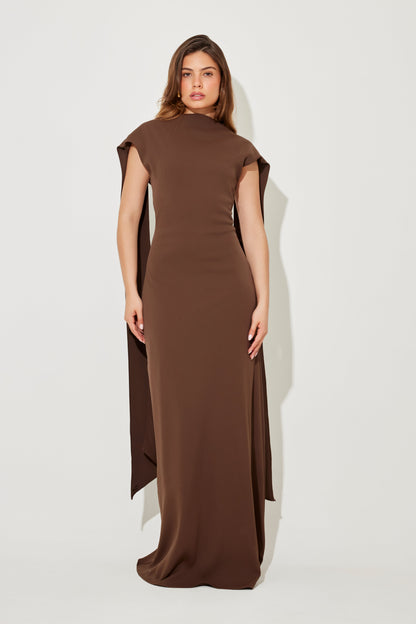 Drape uzun elbise