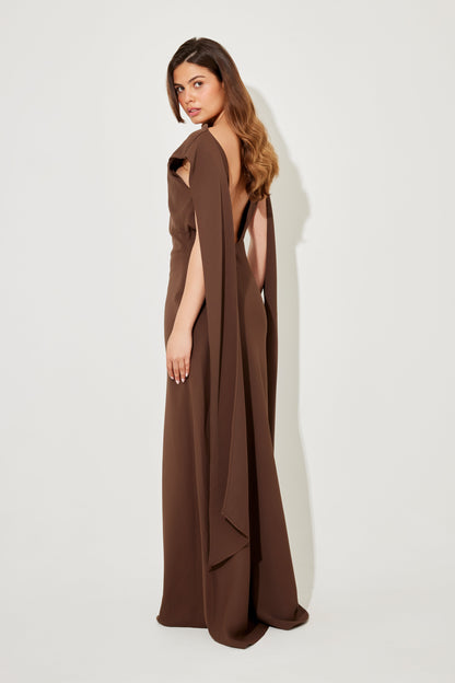 Drape uzun elbise