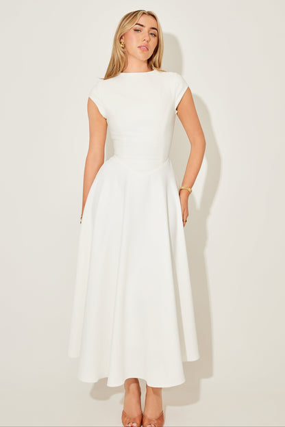 Cap Sleeve Midi Dress