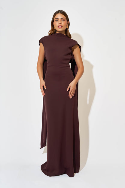 Drape uzun elbise