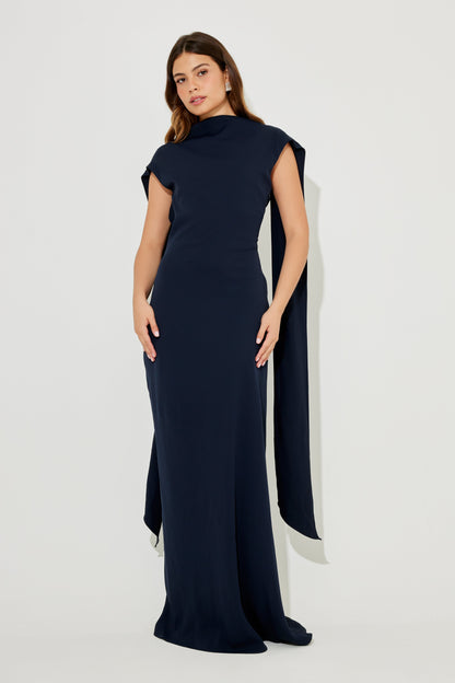 Drape uzun elbise