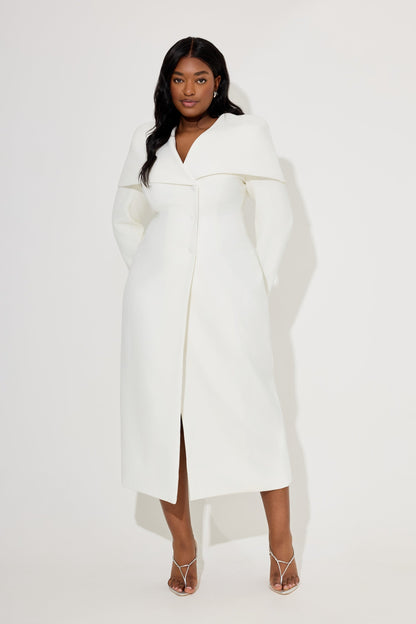 Statement Collar Midi Dress