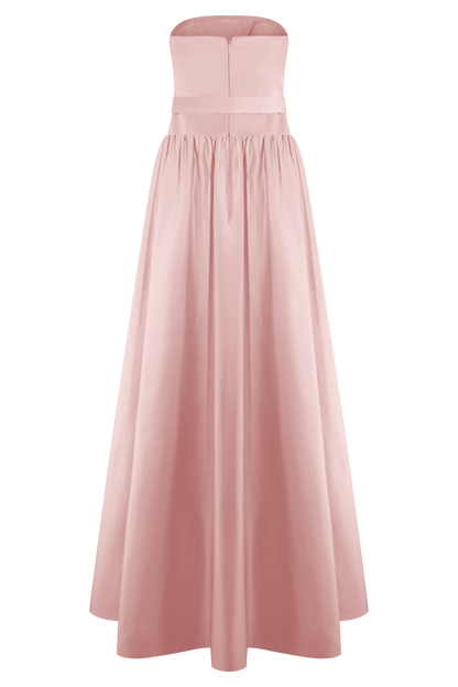 Florence Strapless Kemerli Maksi Elbise - Bebe Mavisi
