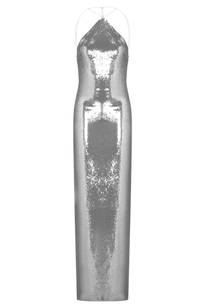 Baldwin Sequin Cut Out Maxi Dress - Silver