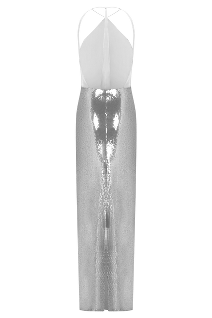 Baldwin Sequin Cut Out Maxi Dress - Silver