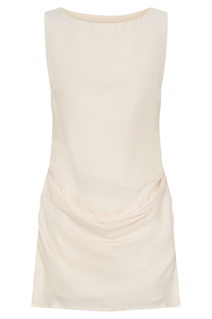 Bexley Draped Mini Elbise - Krem