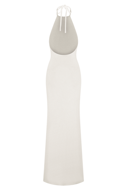 Brock Knit Halter Maxi Dress - White