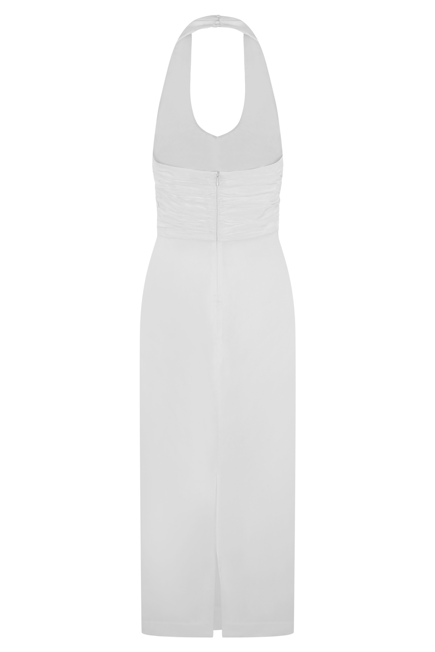 Daniela Büzgülü Halter Midi Elbise - Beyaz