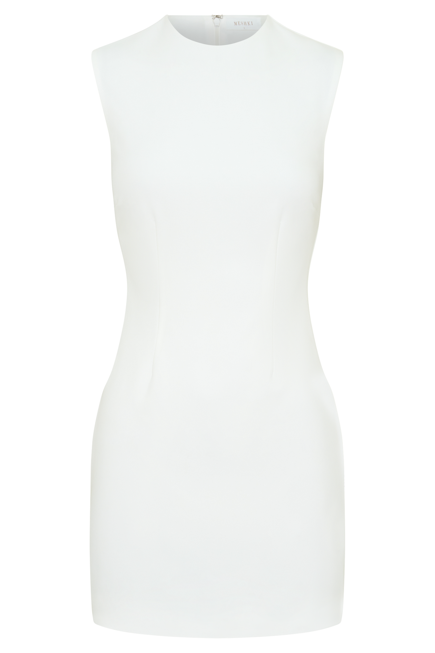 Fion Sleeveless Stretch Crepe Mini Dress - White