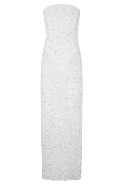 Gemma Strapless Embellished Maxi Dress - Ivory