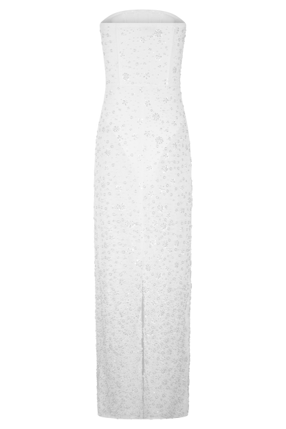 Gemma Strapless Embellished Maxi Dress - Ivory