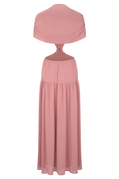 Georgina Chiffon Midi Dress - Burnt Rose