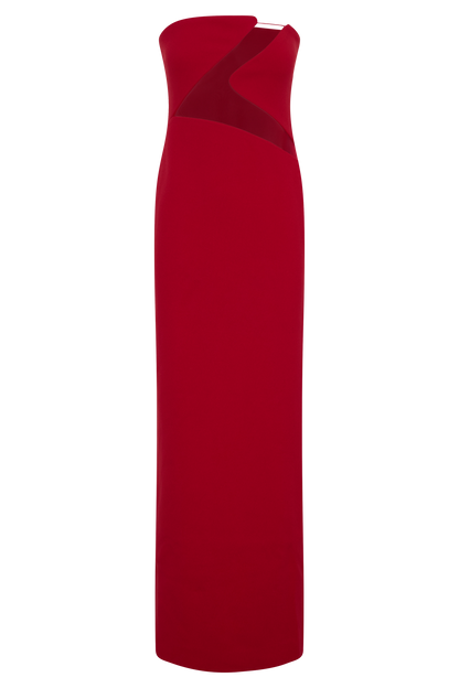 Lianne Strapless Maksi Elbise - Kırmızı