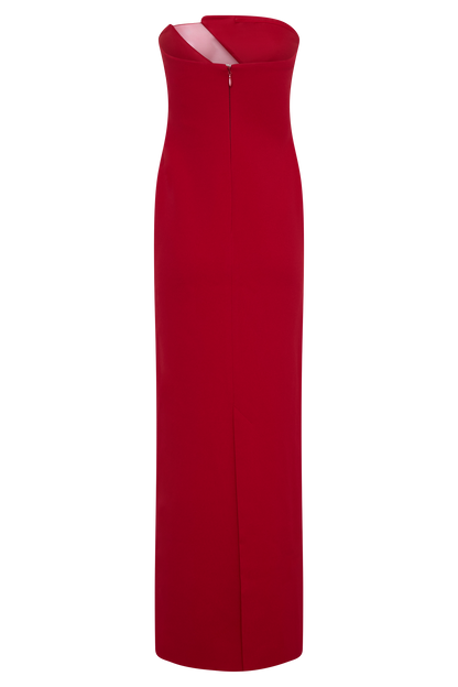 Lianne Strapless Maksi Elbise - Kırmızı