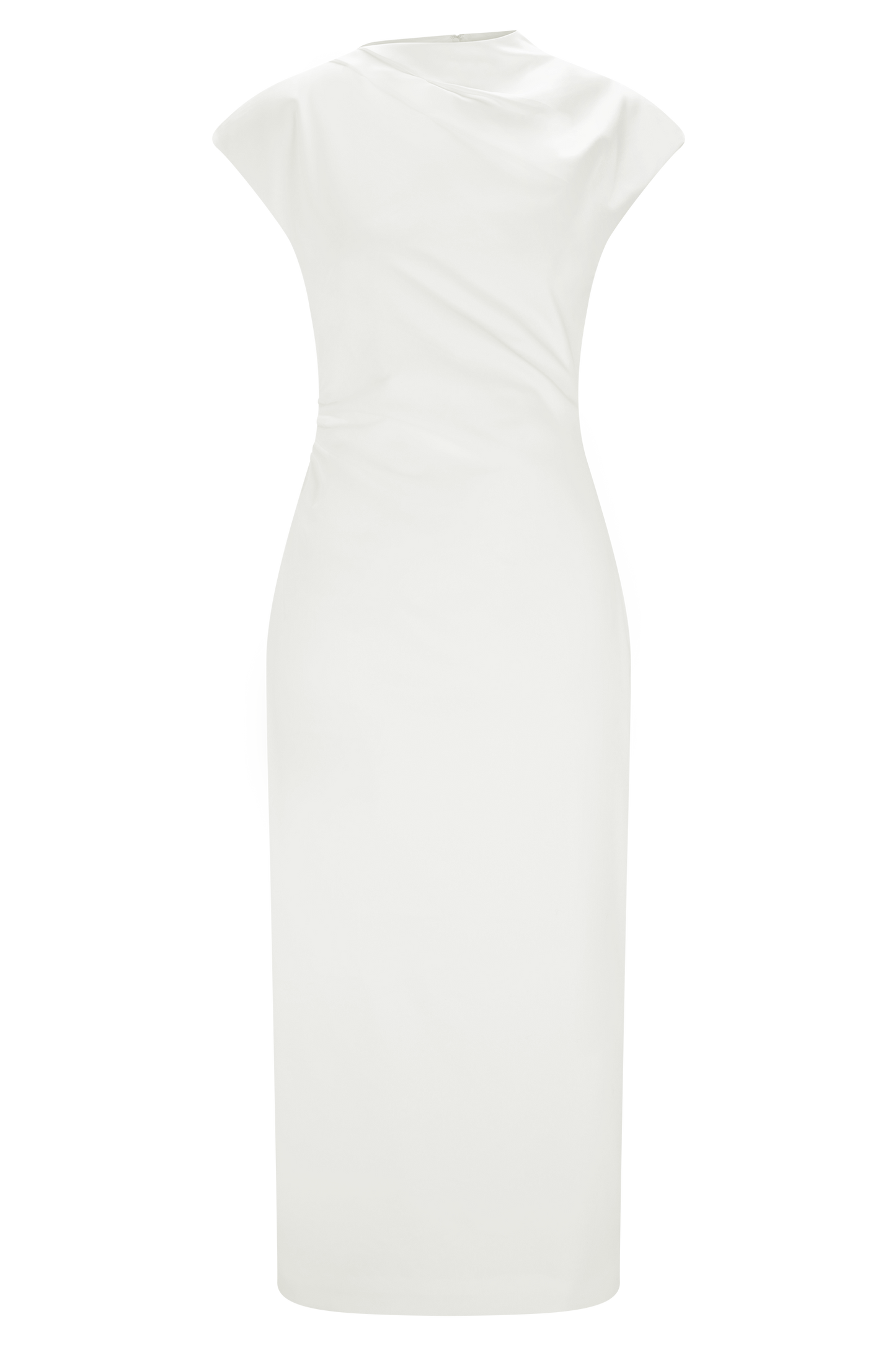 Lorena Pamuk Midi Elbise - Beyaz