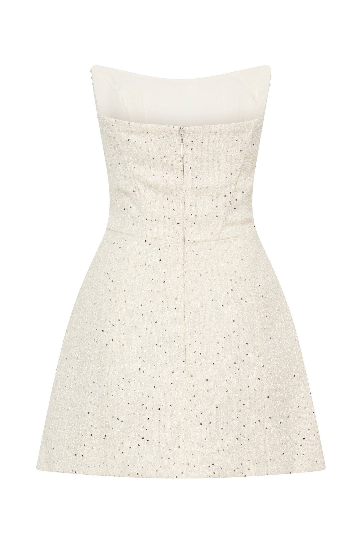 Lorrie Tüvit Korse Mini Elbise - Beyaz