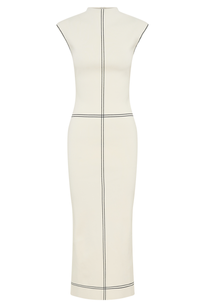 Malone Bandage Knit Midi Dress - Ivory