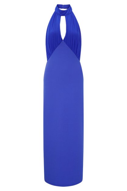 Mierah Halter Midi Elbise - Kobalt Mavisi