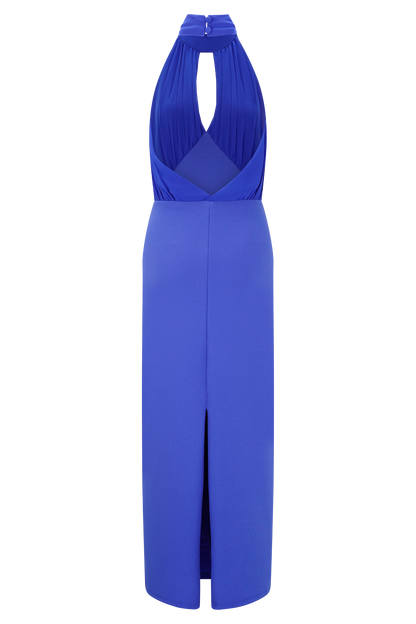 Mierah Halter Midi Elbise - Kobalt Mavisi