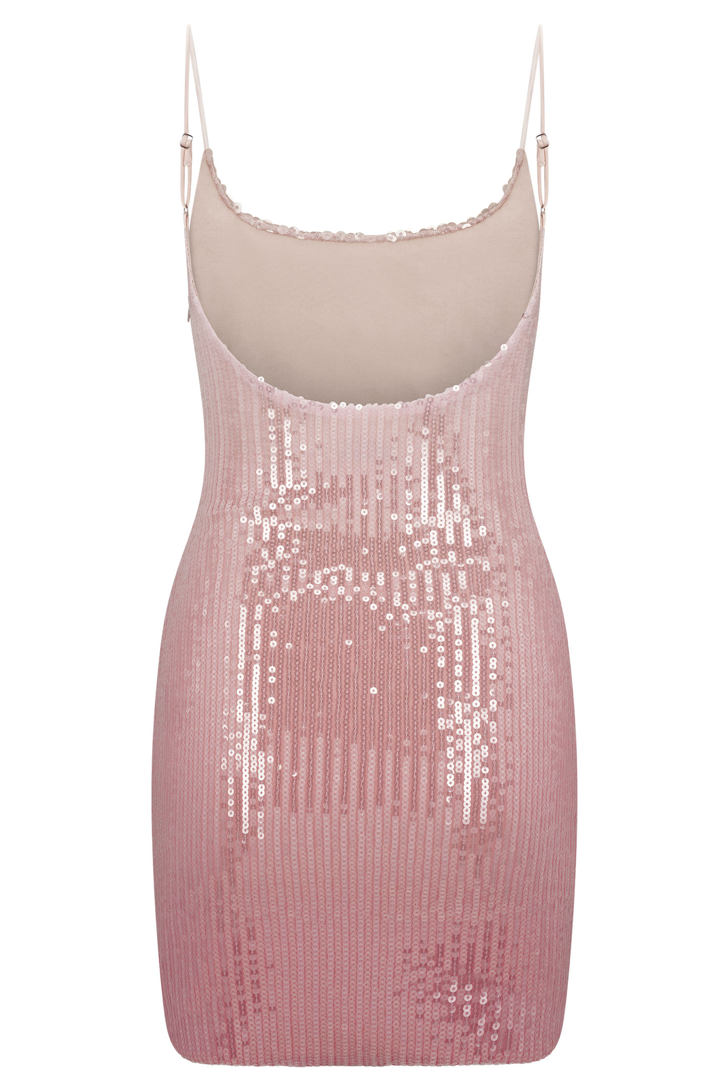 Mora Payetli Mini Elbise - Ombre Pembe