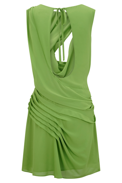 Oria Şifon Mini Elbise - Yeşil