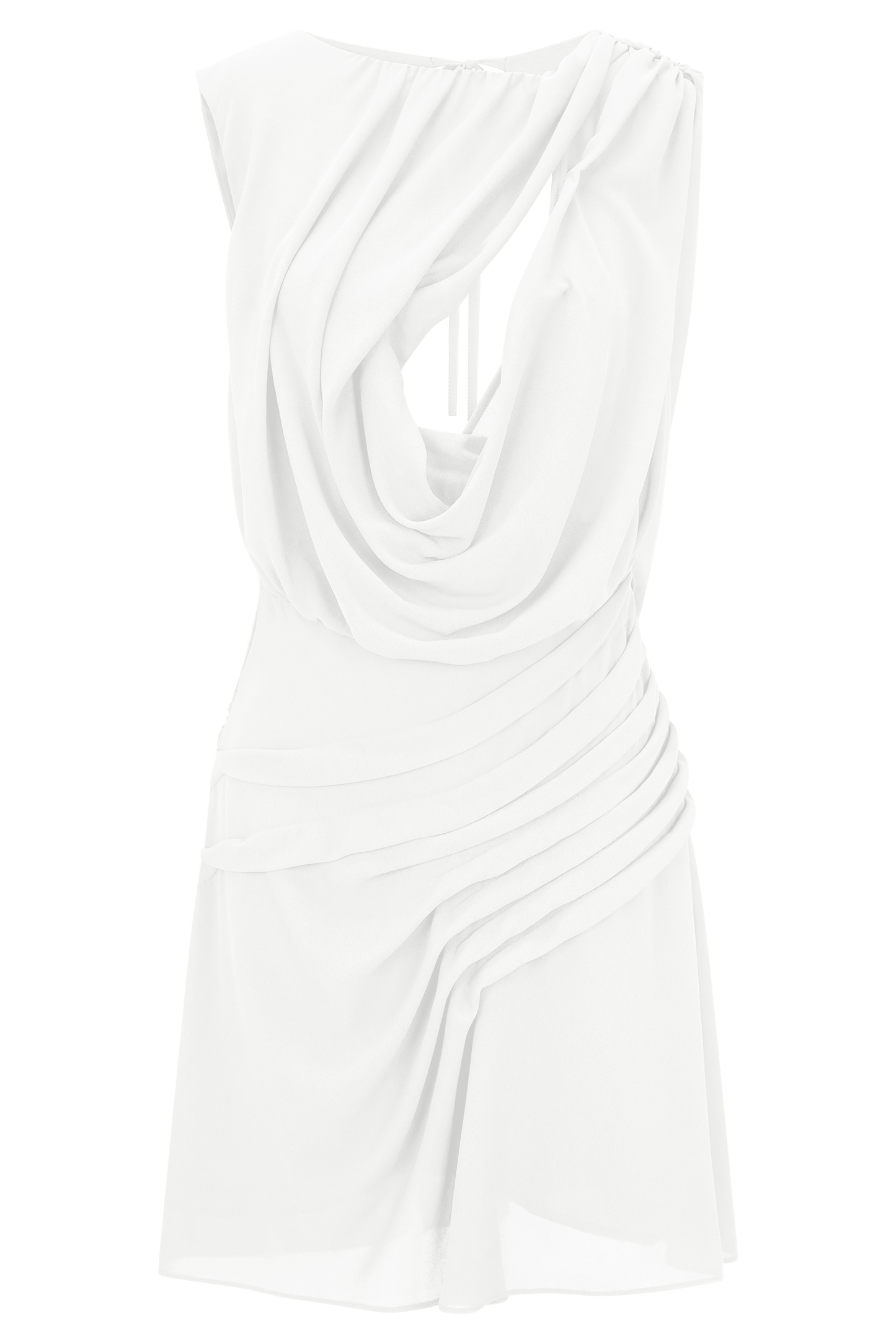 Oria Şifon Mini Elbise - Beyaz