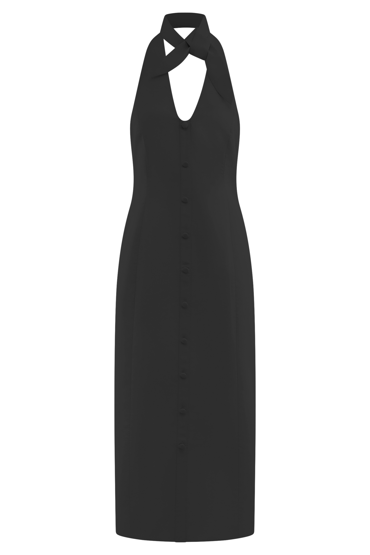 Simona Halter Boyunluk Midi Elbise - Siyah