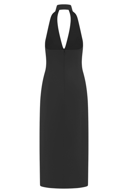 Simona Halter Boyunluk Midi Elbise - Siyah