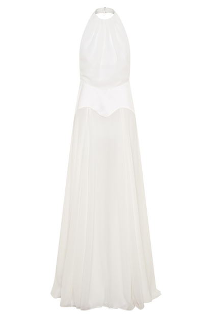 Susan Chiffon Halter Maxi Dress - Ivory