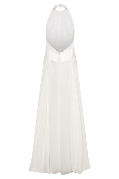 Susan Chiffon Halter Maxi Dress - Ivory