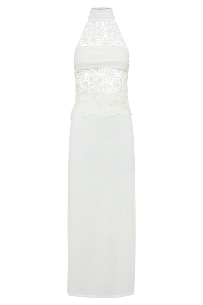 Tessie Knit & Crochet Maxi Dress - Ivory