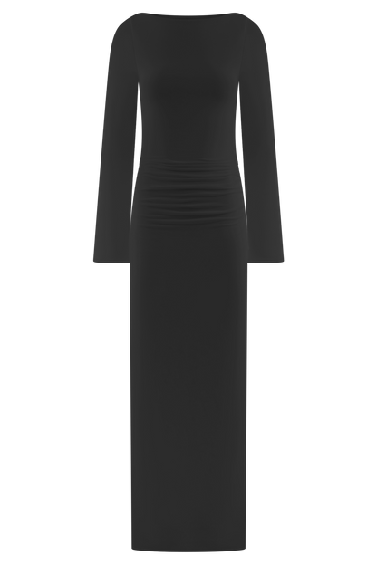 Vienna Slinky Cut Out Maxi Dress - Black