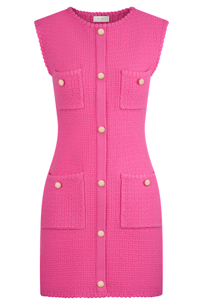 Mia Örgü Mini Elbise - Pembe