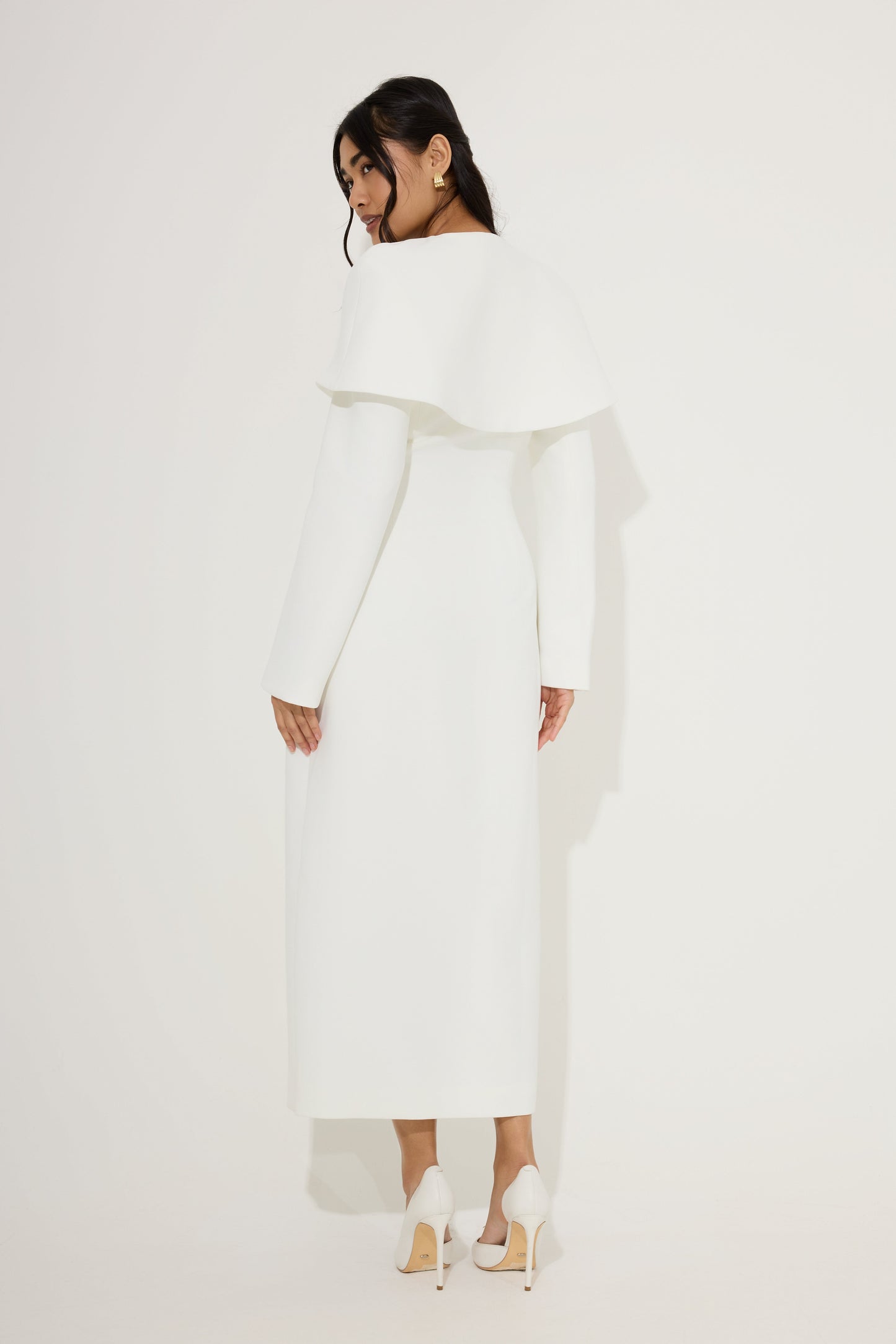 Statement Collar Midi Dress