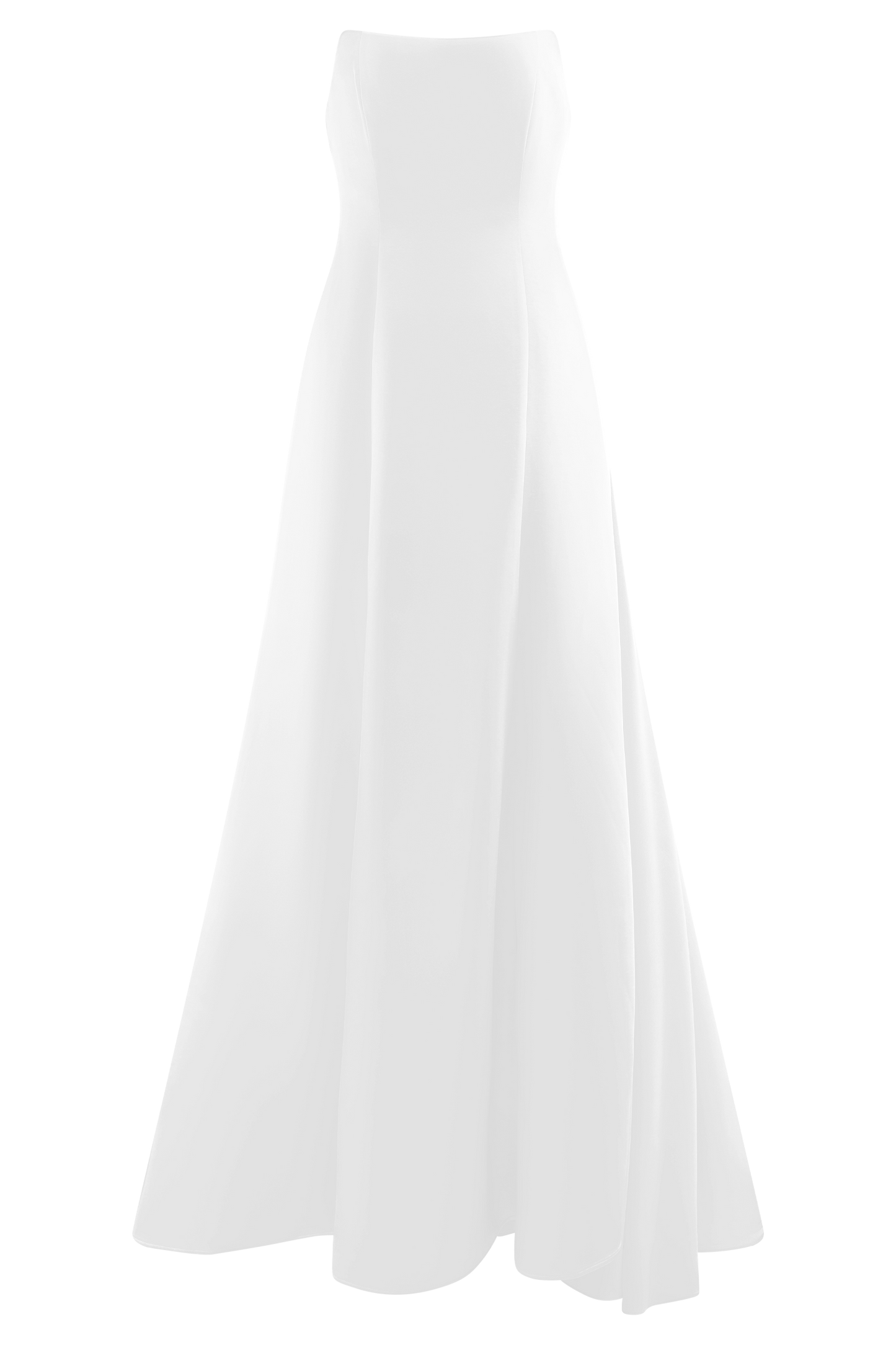 Rosella Saten Straplez Maxi Elbise - Beyaz