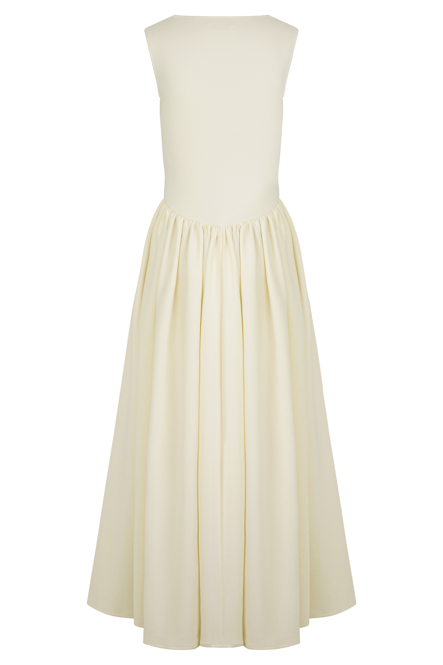 Sharon Scuba Jersey Midi Elbise - Krem