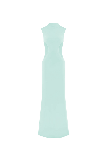 Massie Slinky And Mesh Maxi Dress - Lagoon