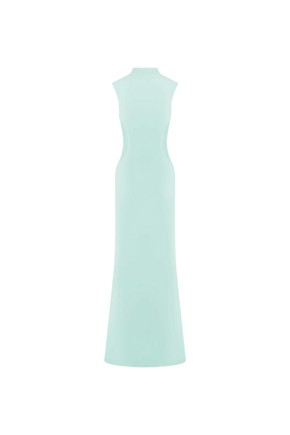 Massie Slinky And Mesh Maxi Dress - Lagoon