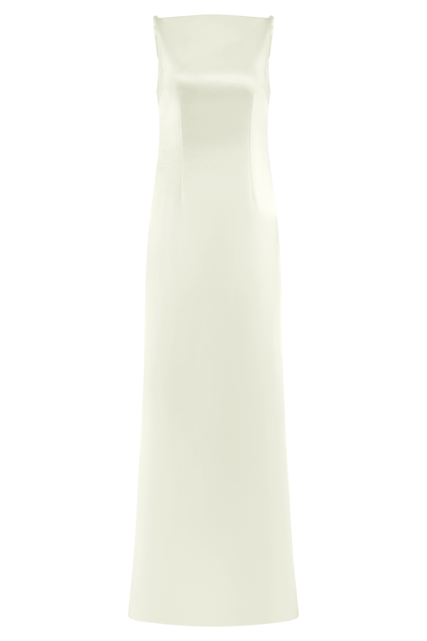 Violet Kolsuz Saten Maxi Elbise - Beyaz