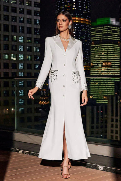 Premıum Taşlı Blazer Elbise