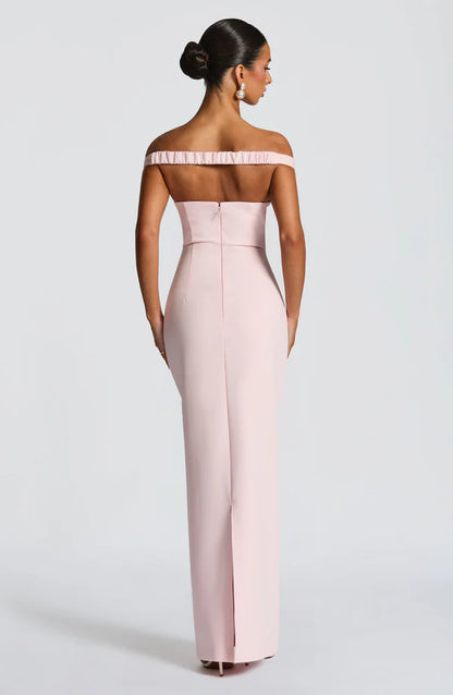 Abigail Maxi Elbise - Pudra Pembesi