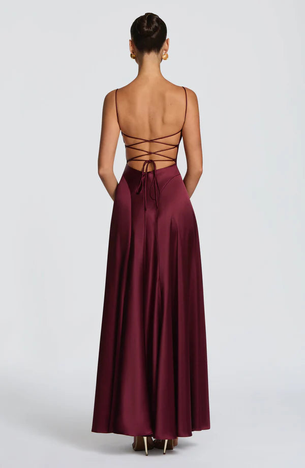 Adelina Maxi Elbise - Kiraz Lake