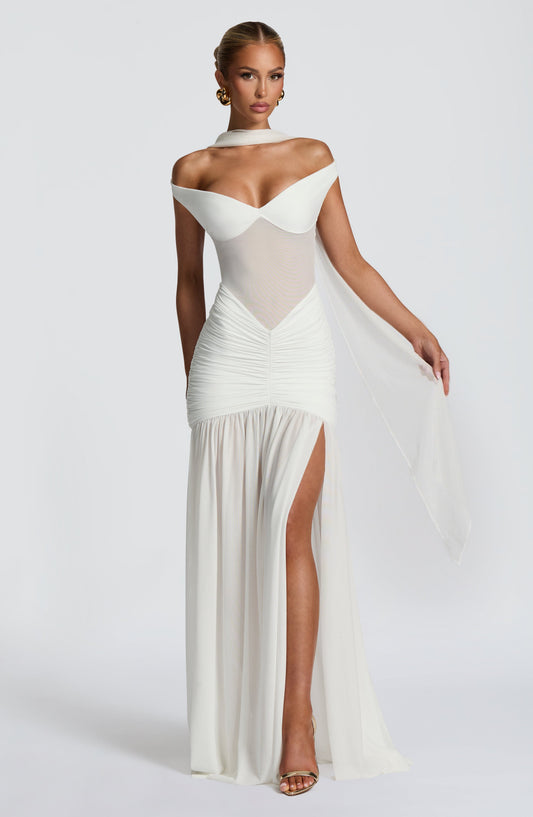 Alaia Maxi Elbise- Ivory