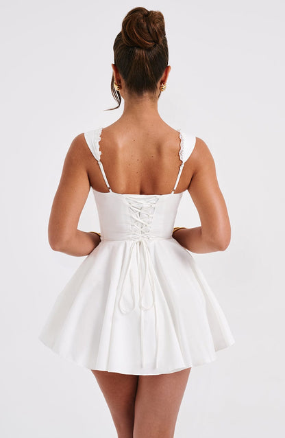 Antonella Mini Elbise - Krem