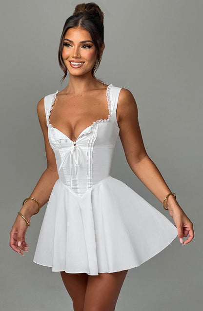Antonella Mini Elbise - Krem
