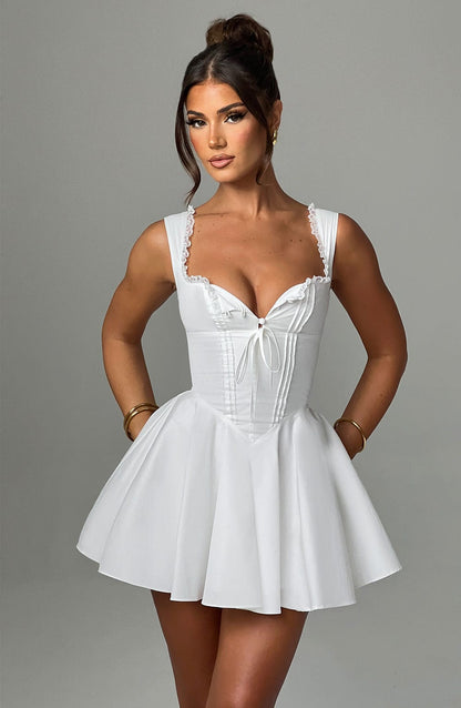 Antonella Mini Elbise - Krem