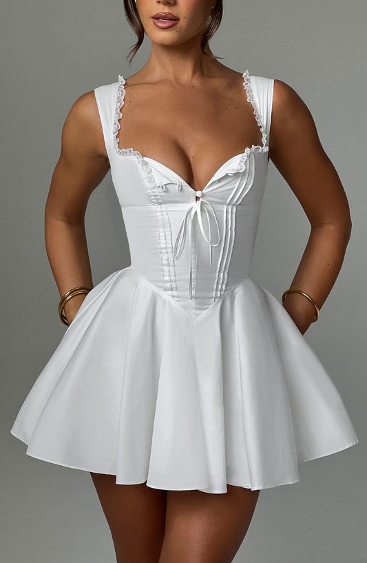 Antonella Mini Elbise - Krem