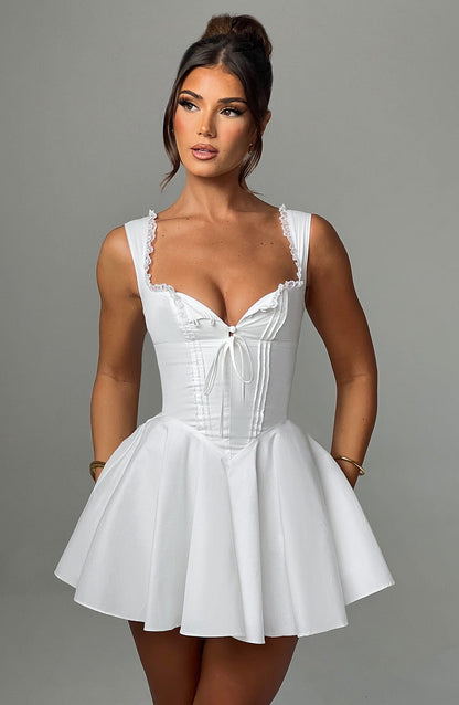 Antonella Mini Elbise - Krem